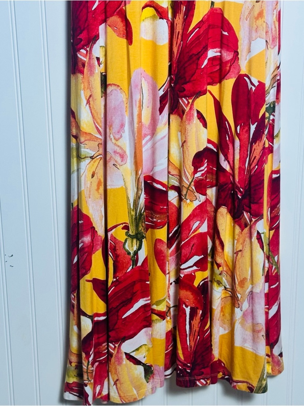 Soft Surroundings ELIA Dress Apricot Floral 3/4 Sleeve Floral S V-neckline - Picture 12 of 14